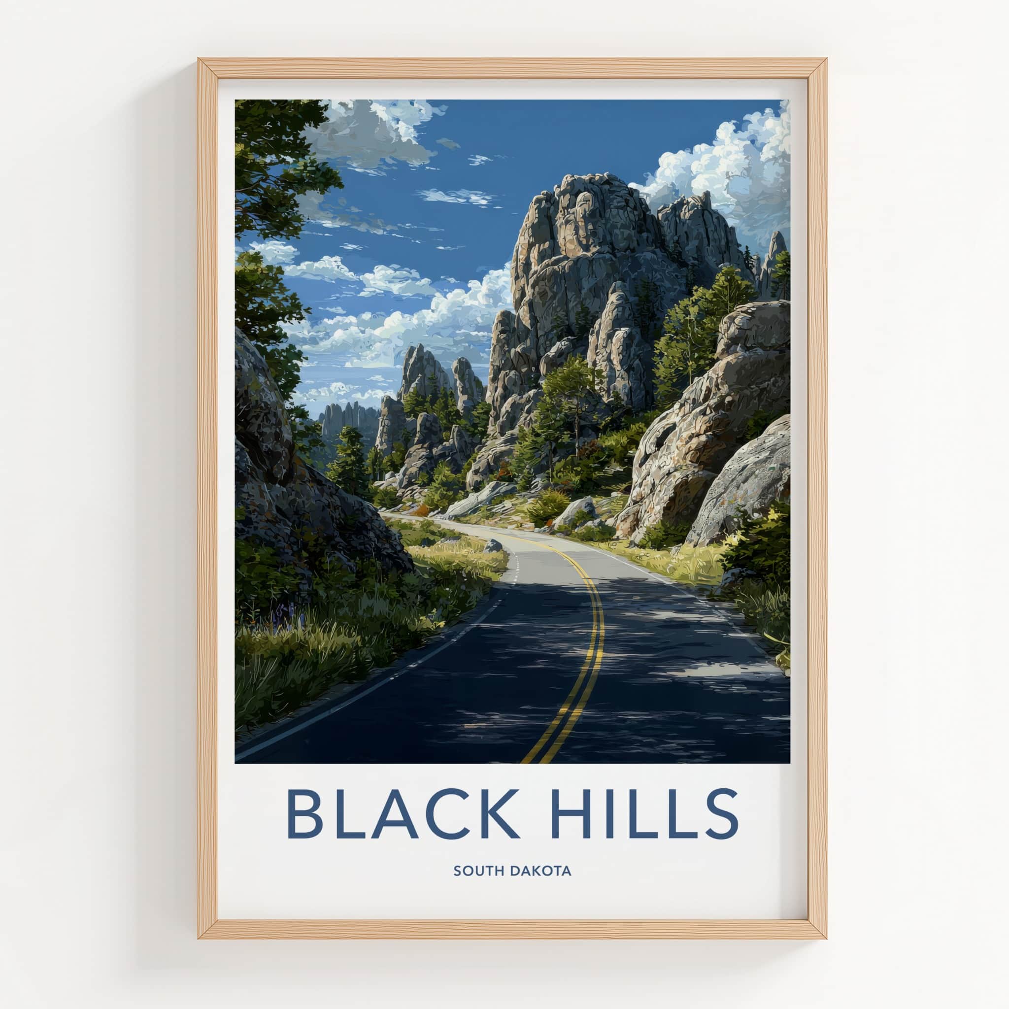 Black Hills Poster - South Dakota Winding Road Art Print Home Decor