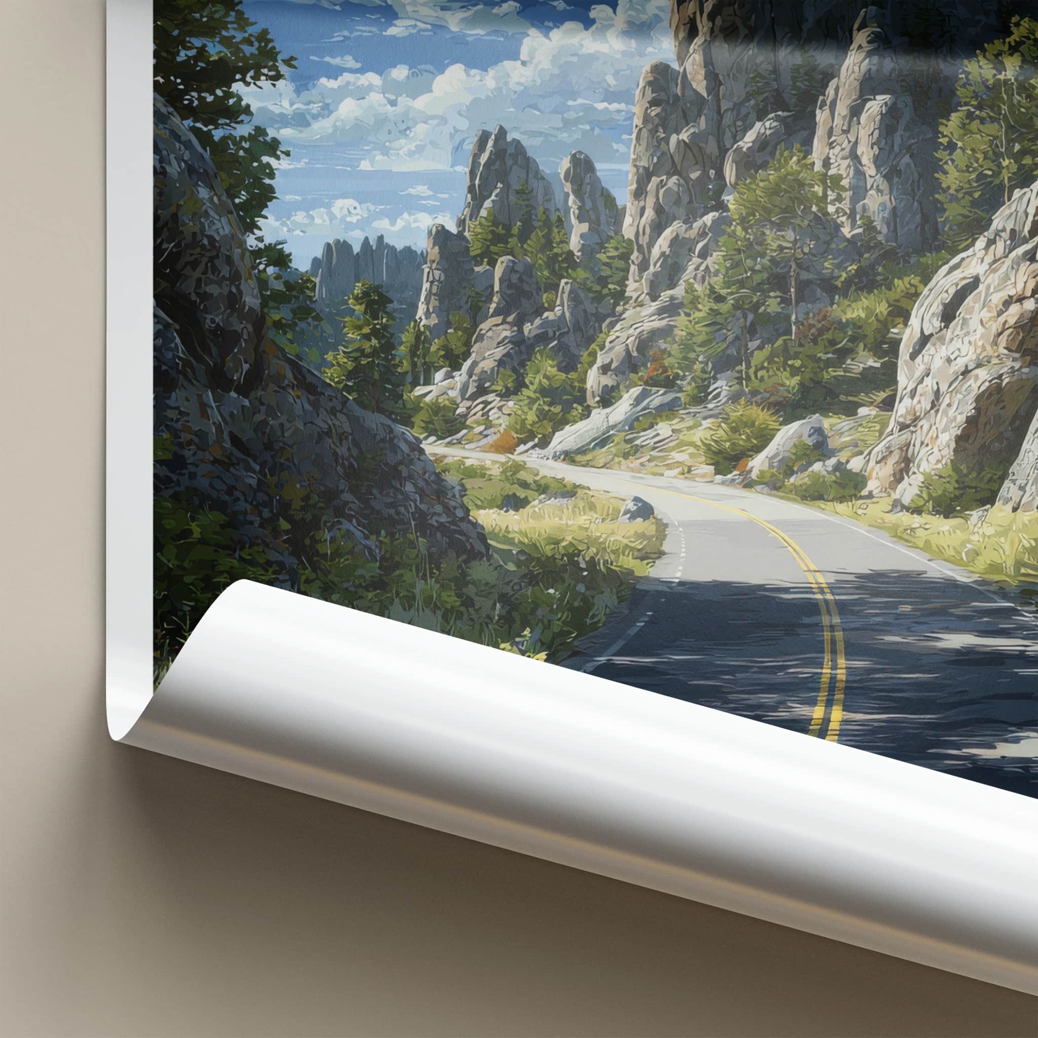 Black Hills Poster - South Dakota Winding Road Art Print Home Decor