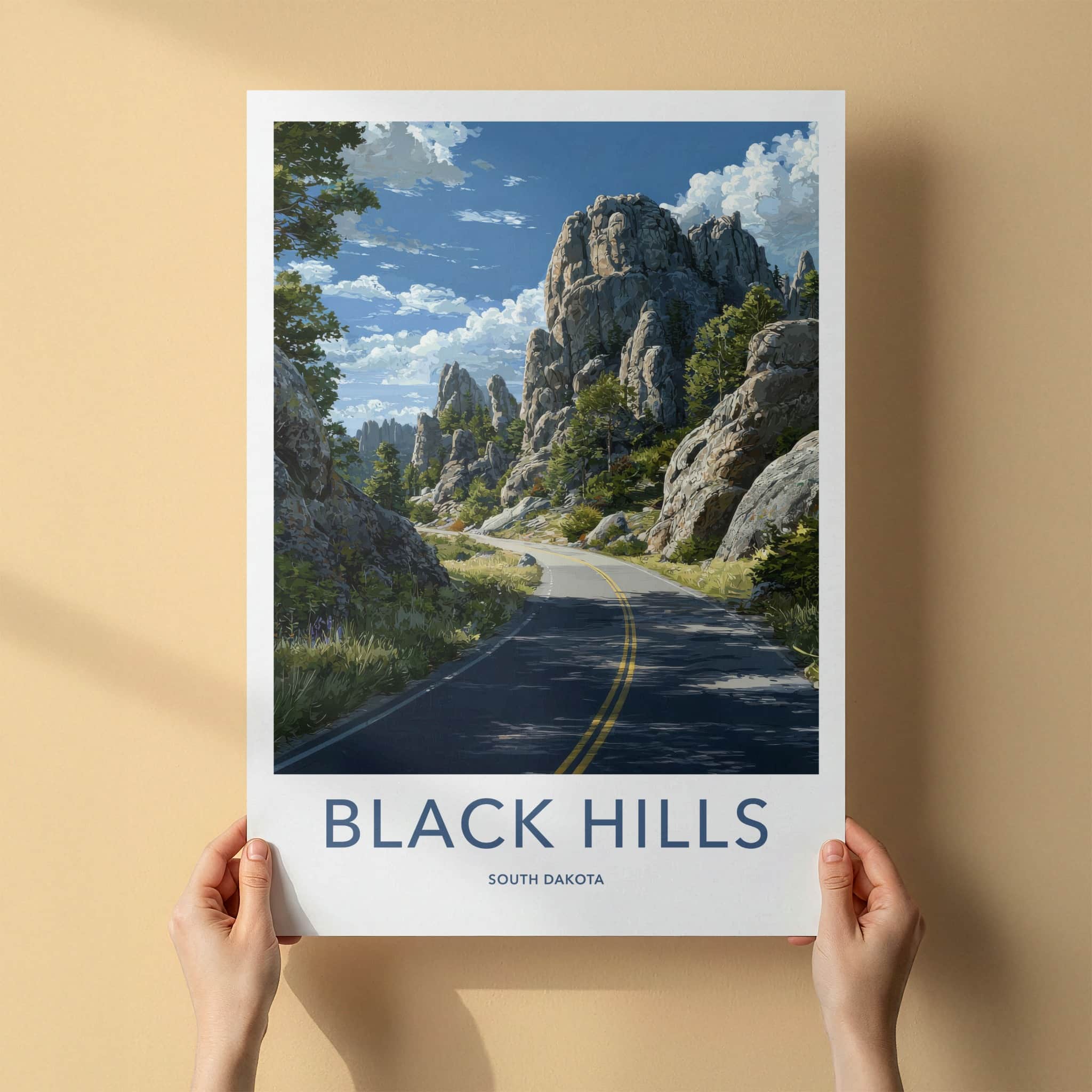 Black Hills Poster - South Dakota Winding Road Art Print Home Decor