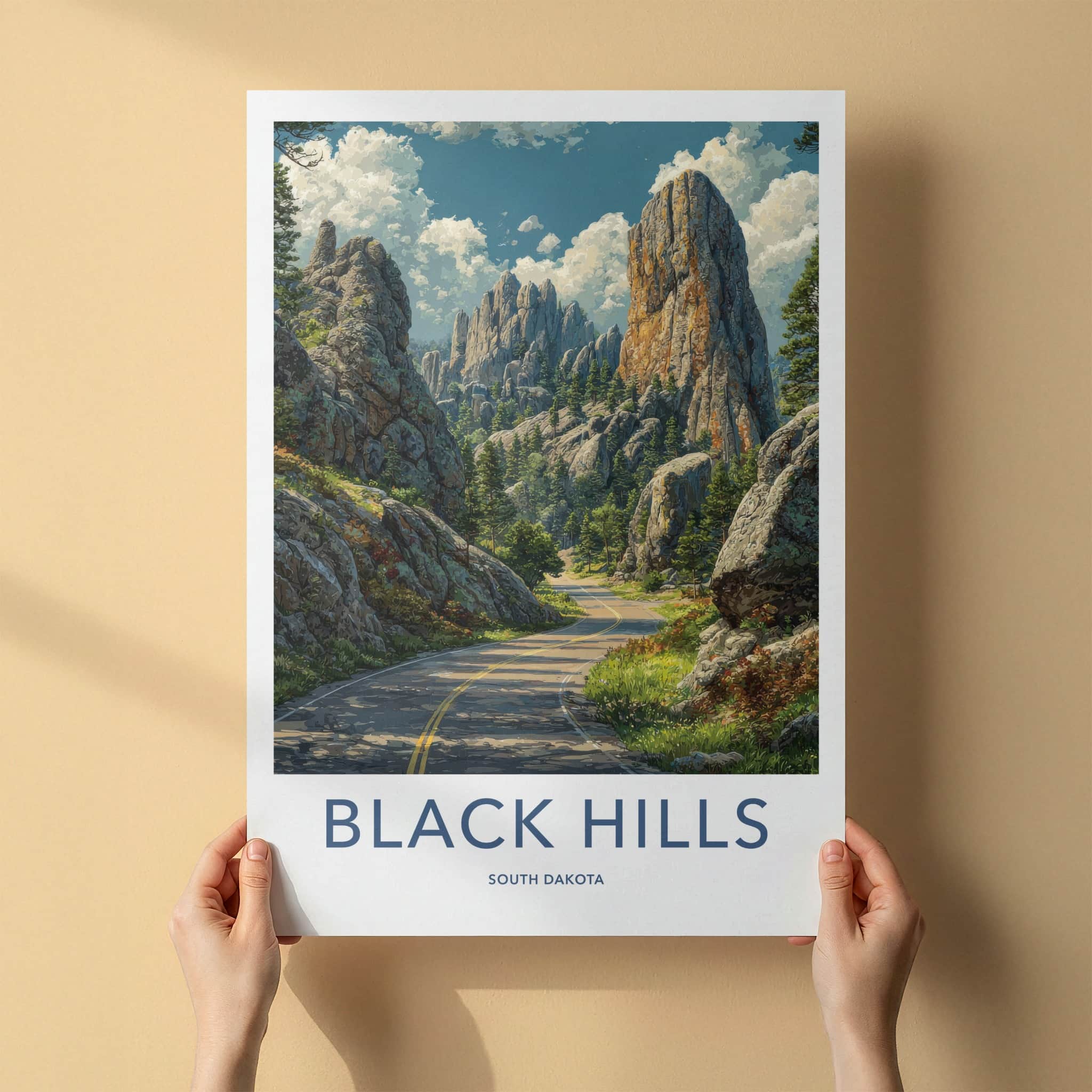 Black Hills Poster - South Dakota Winding Road Gallery Art