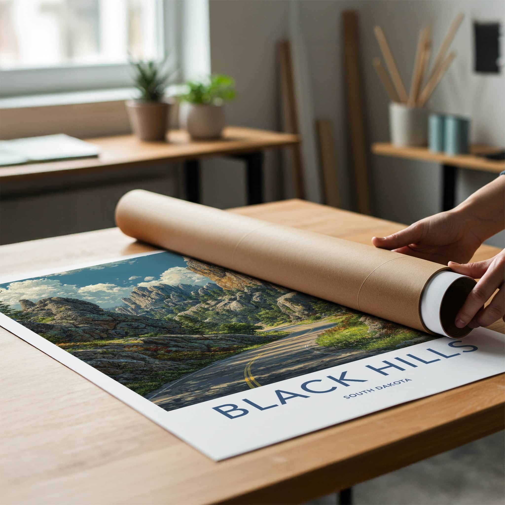 Black Hills Poster - South Dakota Winding Road Gallery Art