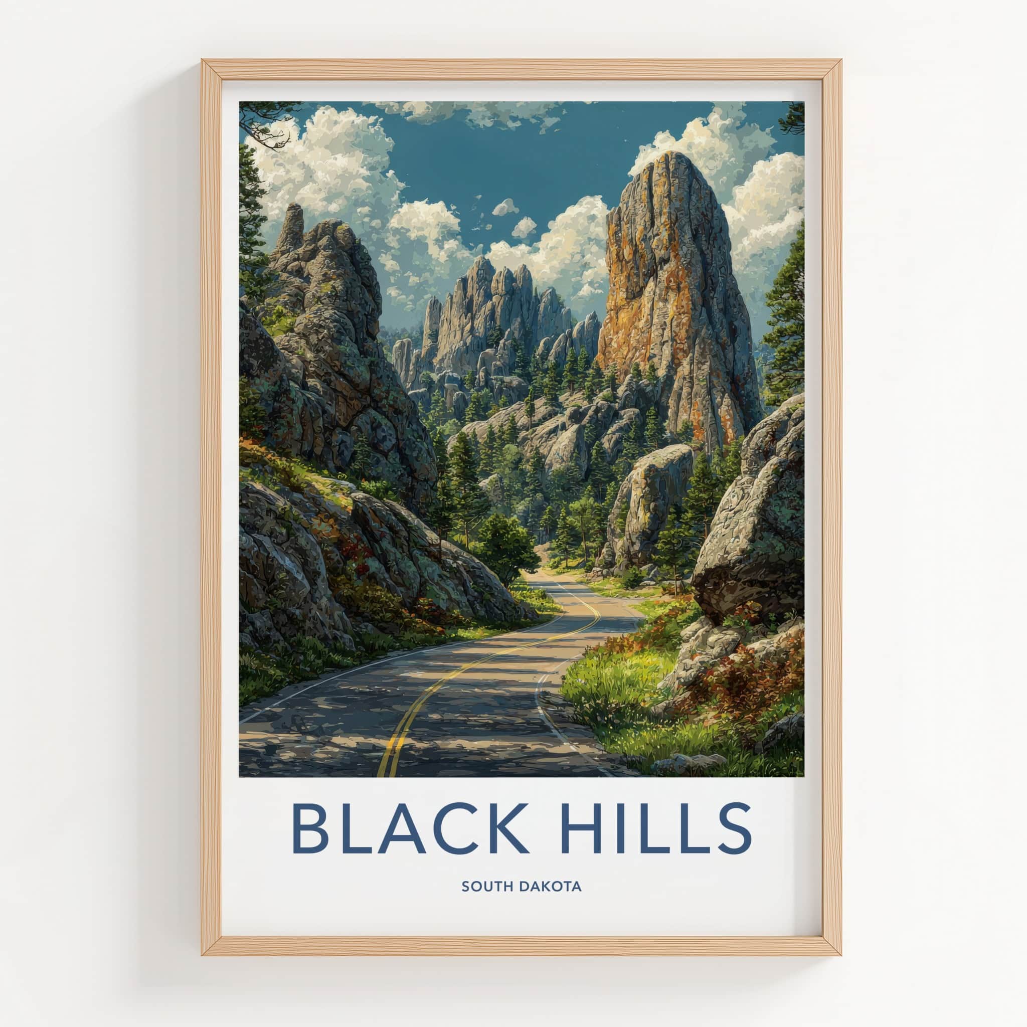 Black Hills Poster - South Dakota Winding Road Gallery Art