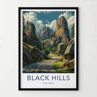 Black Hills Poster - South Dakota Winding Road Gallery Art