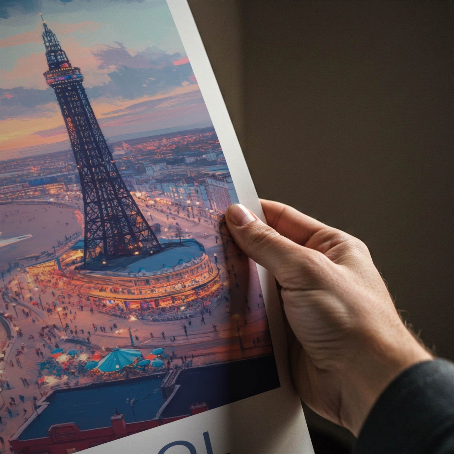 Blackpool Poster - England Travel Art - Iconic Pier Sunset Home Decor