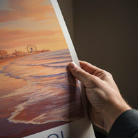 Blackpool Poster - England Travel Art - Sunset Beach Promenade Home Decor