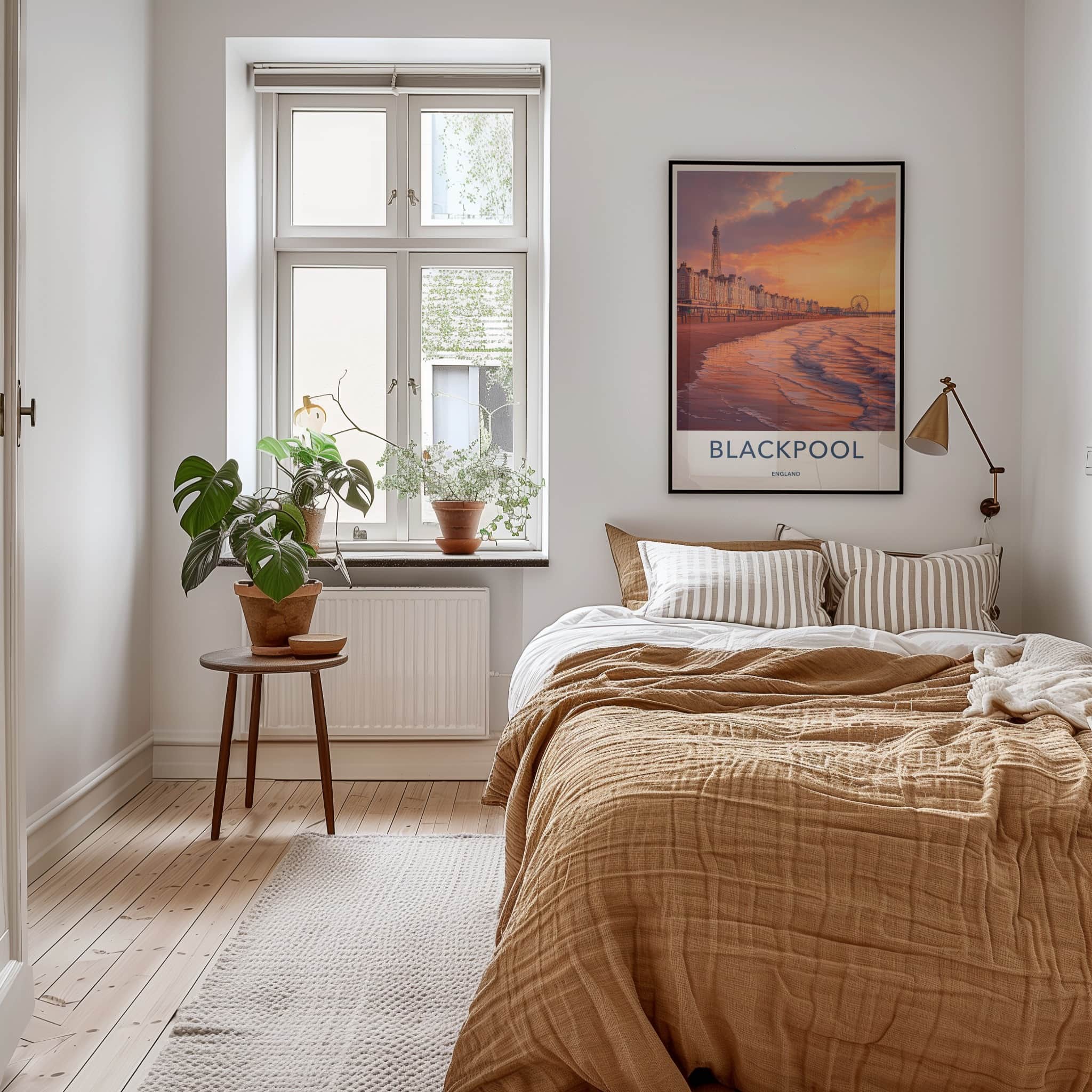Blackpool Poster - England Travel Art - Sunset Coastal Scene Home Decor