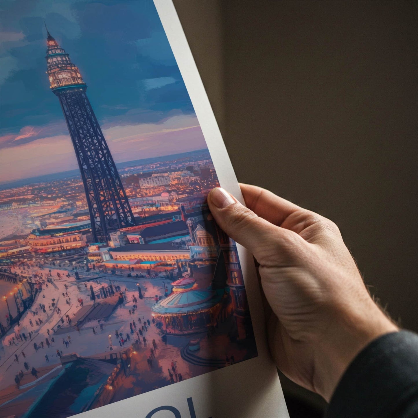 Blackpool Poster - England Travel Art - Vibrant Coastal Sunset Home Decor