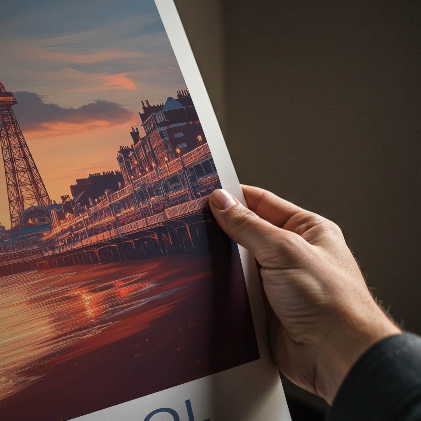 Blackpool Poster - England Travel Art - Vibrant Pier Sunset Wall Decor