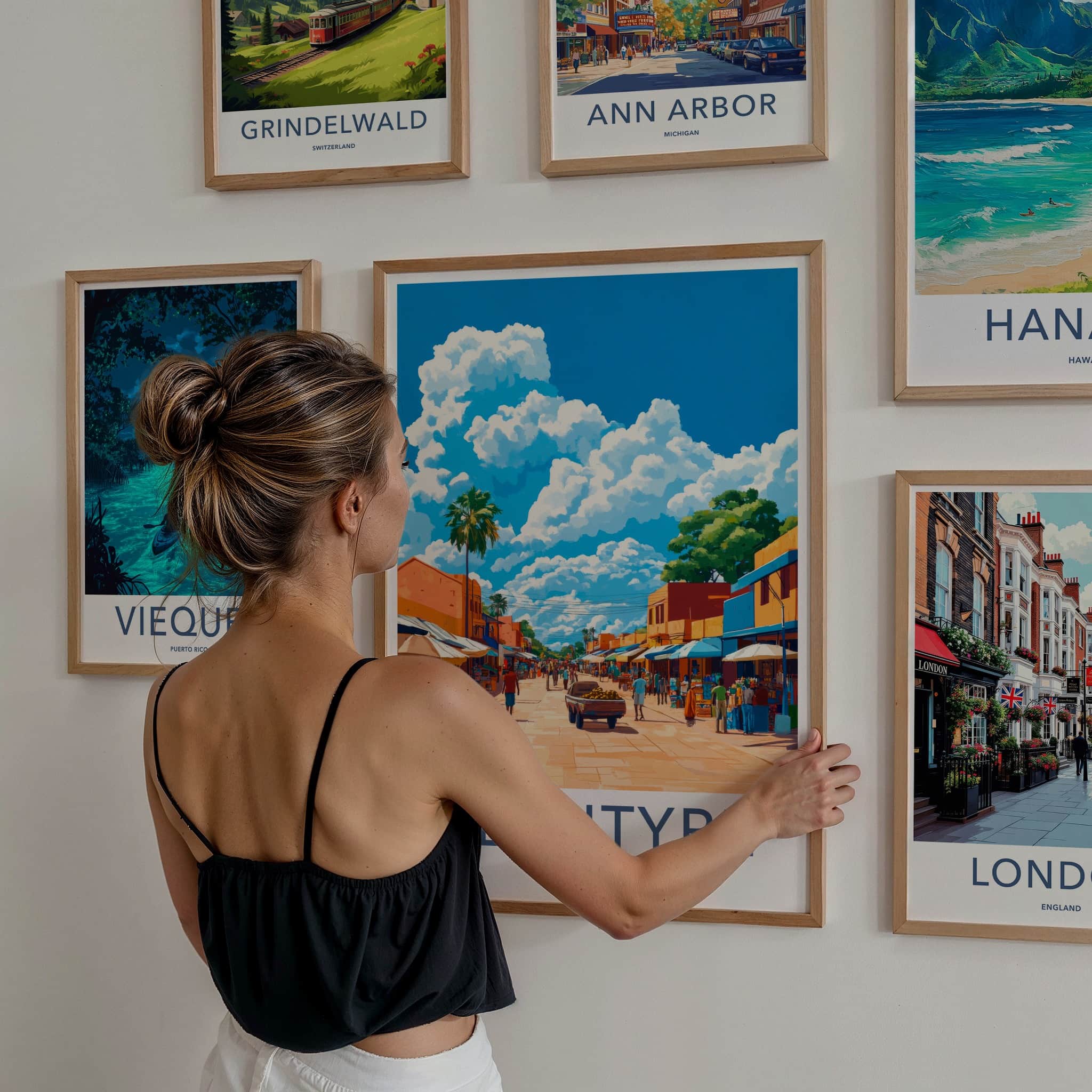 Blantyre Poster - Malawi Travel Art - Vibrant Market Street Home Decor