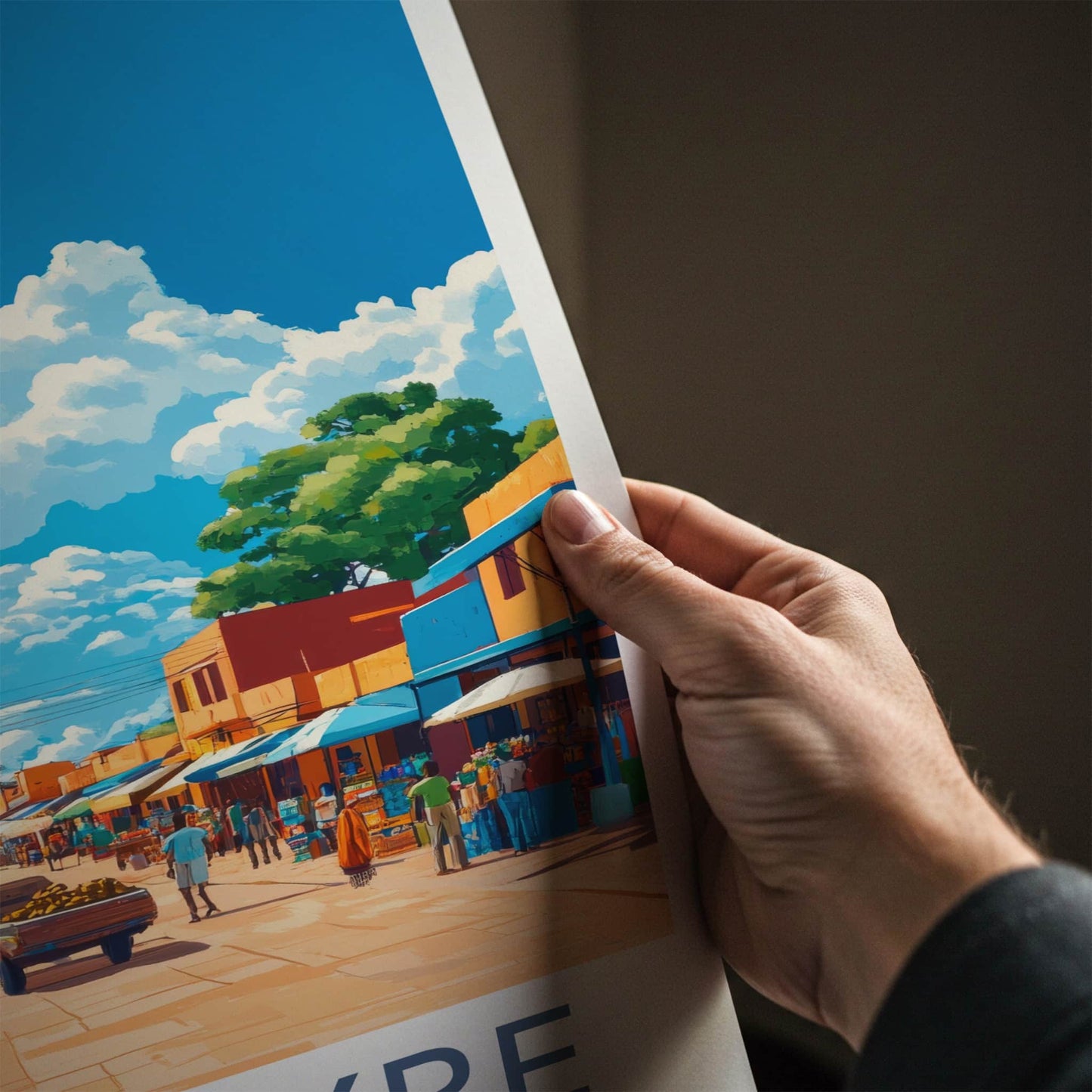Blantyre Poster - Malawi Travel Art - Vibrant Market Street Home Decor