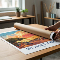 Blantyre Poster - Malawi Travel Art - Vibrant Sunset Street Home Decor