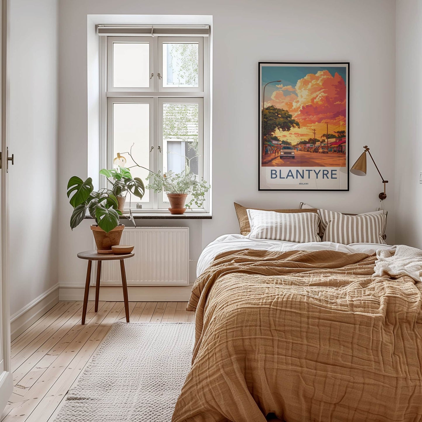 Blantyre Poster - Malawi Travel Art - Vibrant Sunset Street Home Decor