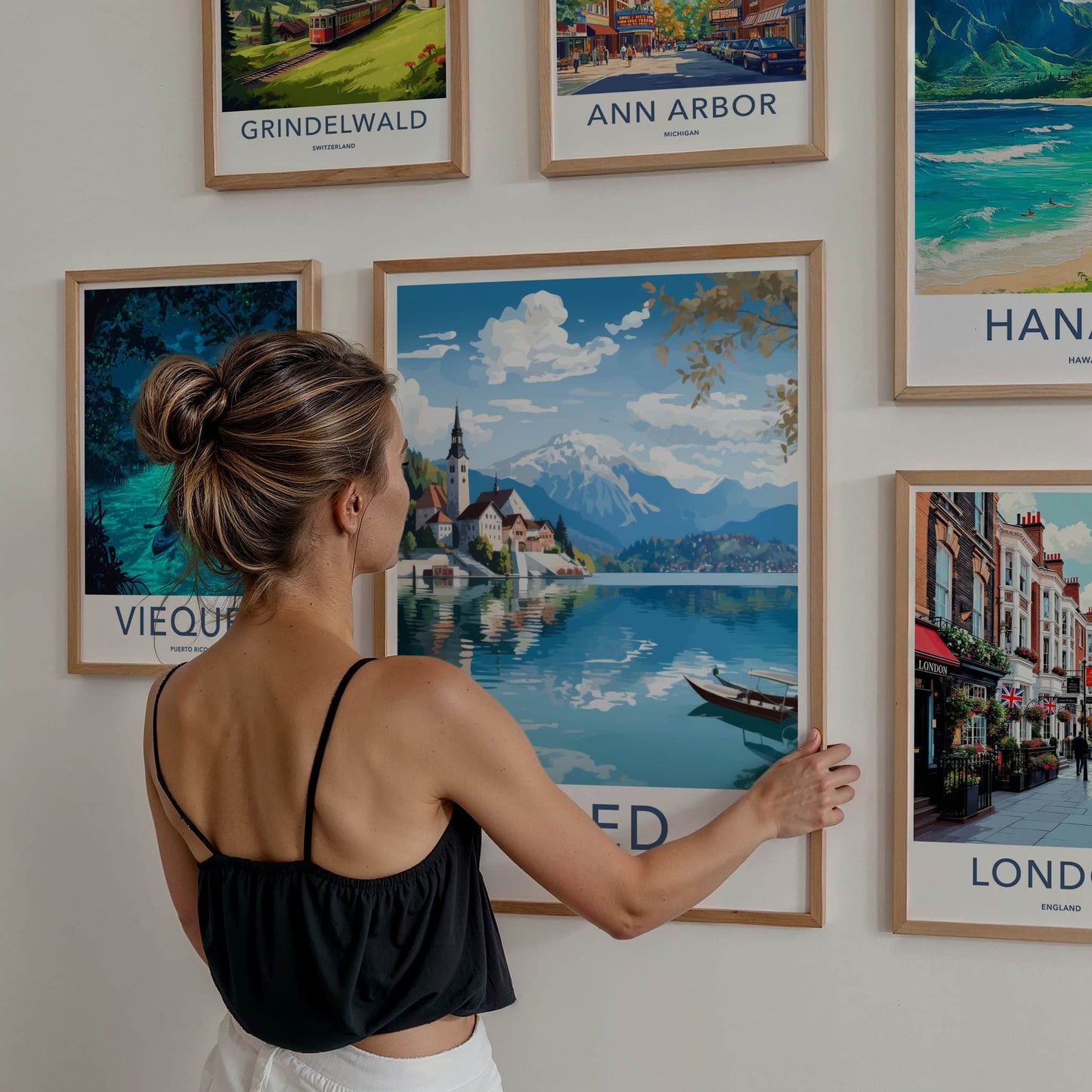 Bled Poster - Slovenia Travel Art - Island Church Lake Home Decor