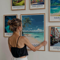 Blue Lagoon Poster - Fiji Travel Art - Clear Turquoise Waters Home Decor
