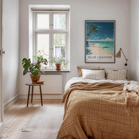 Blue Lagoon Poster - Fiji Travel Art - Clear Turquoise Waters Home Decor