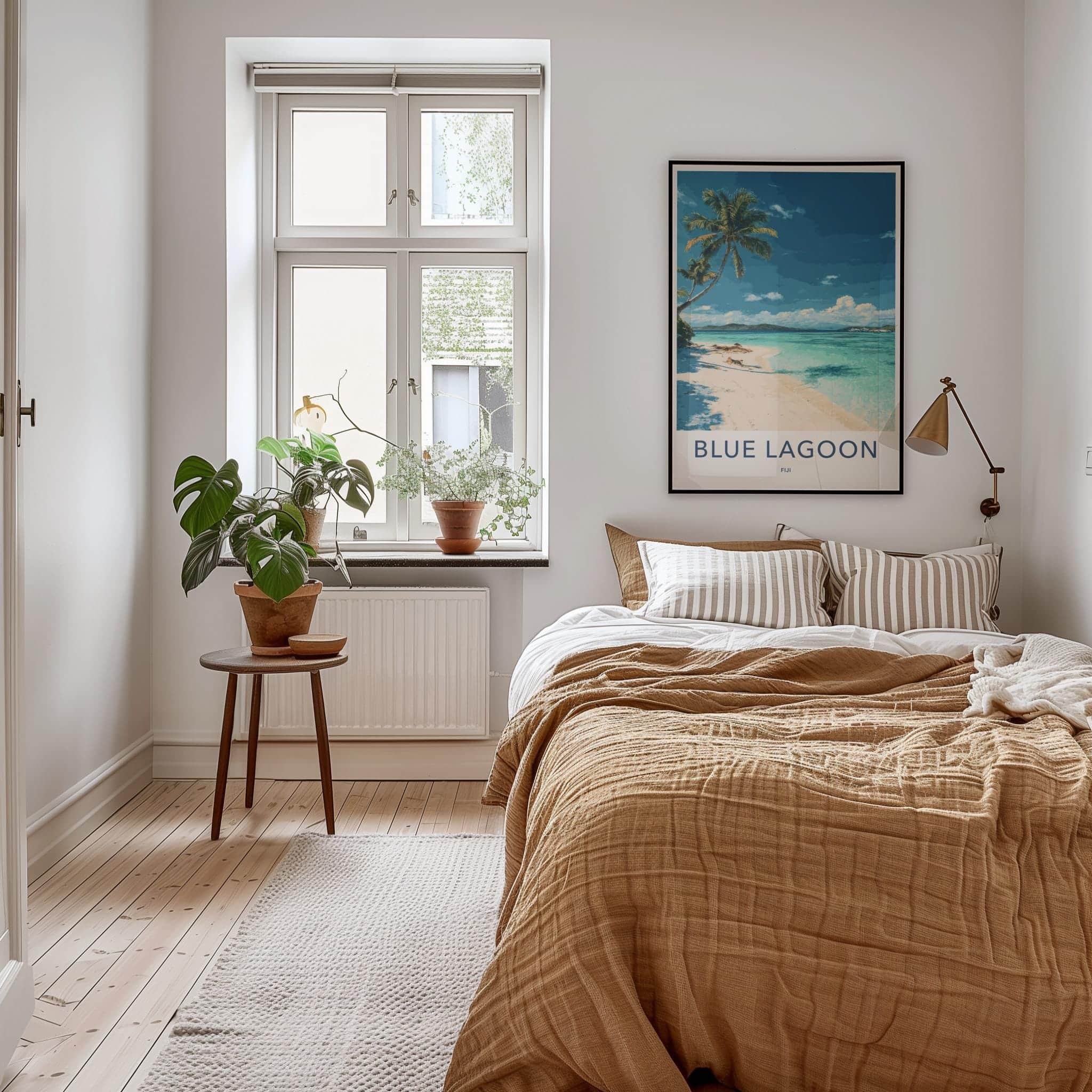 Blue Lagoon Poster - Fiji Travel Art - Clear Turquoise Waters Home Decor