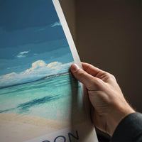 Blue Lagoon Poster - Fiji Travel Art - Clear Turquoise Waters Home Decor