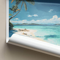 Blue Lagoon Poster - Fiji Travel Art - Clear Turquoise Waters Home Decor
