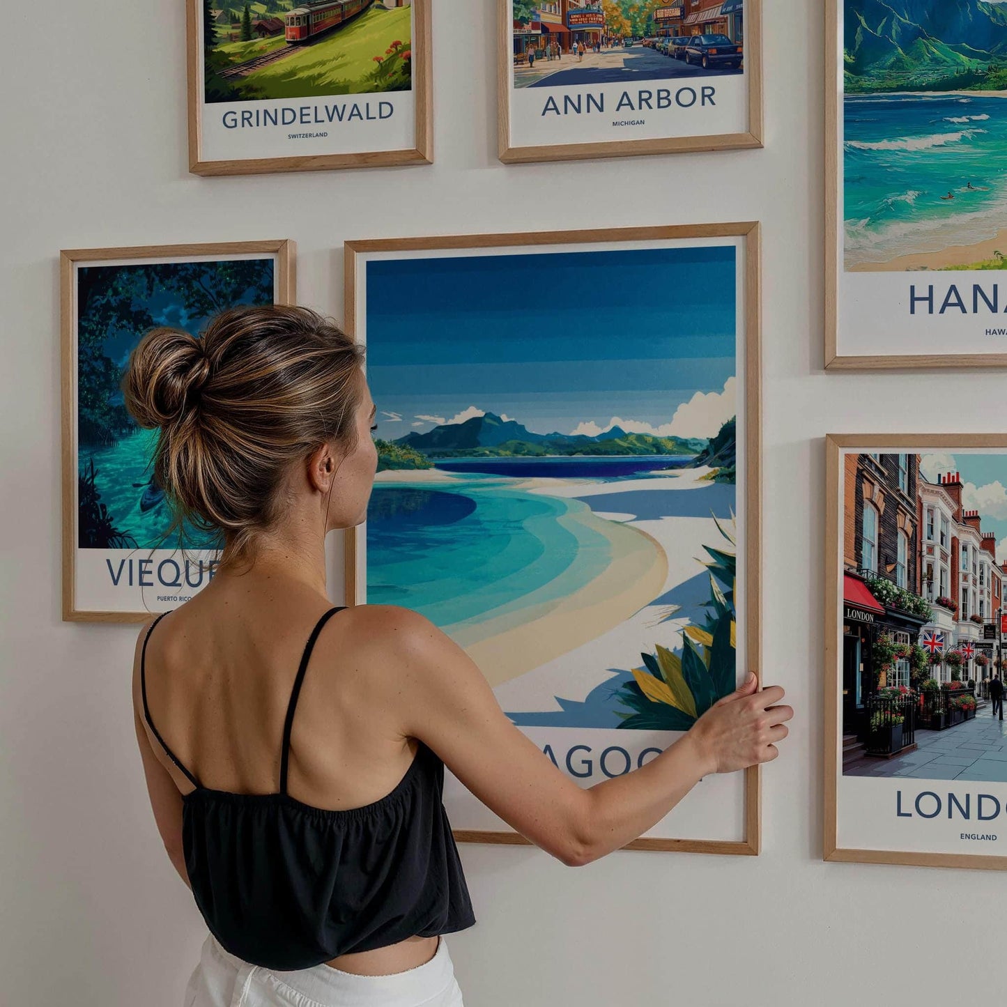 Blue Lagoon Poster - Fiji Travel Art - Serene Ocean Beach Home Decor