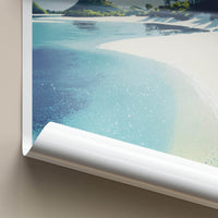 Blue Lagoon Poster - Fiji Wall Art - Pristine Tropical Shore Room Decor