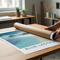Blue Lagoon Poster - Fiji Wall Art - Pristine Tropical Shore Room Decor