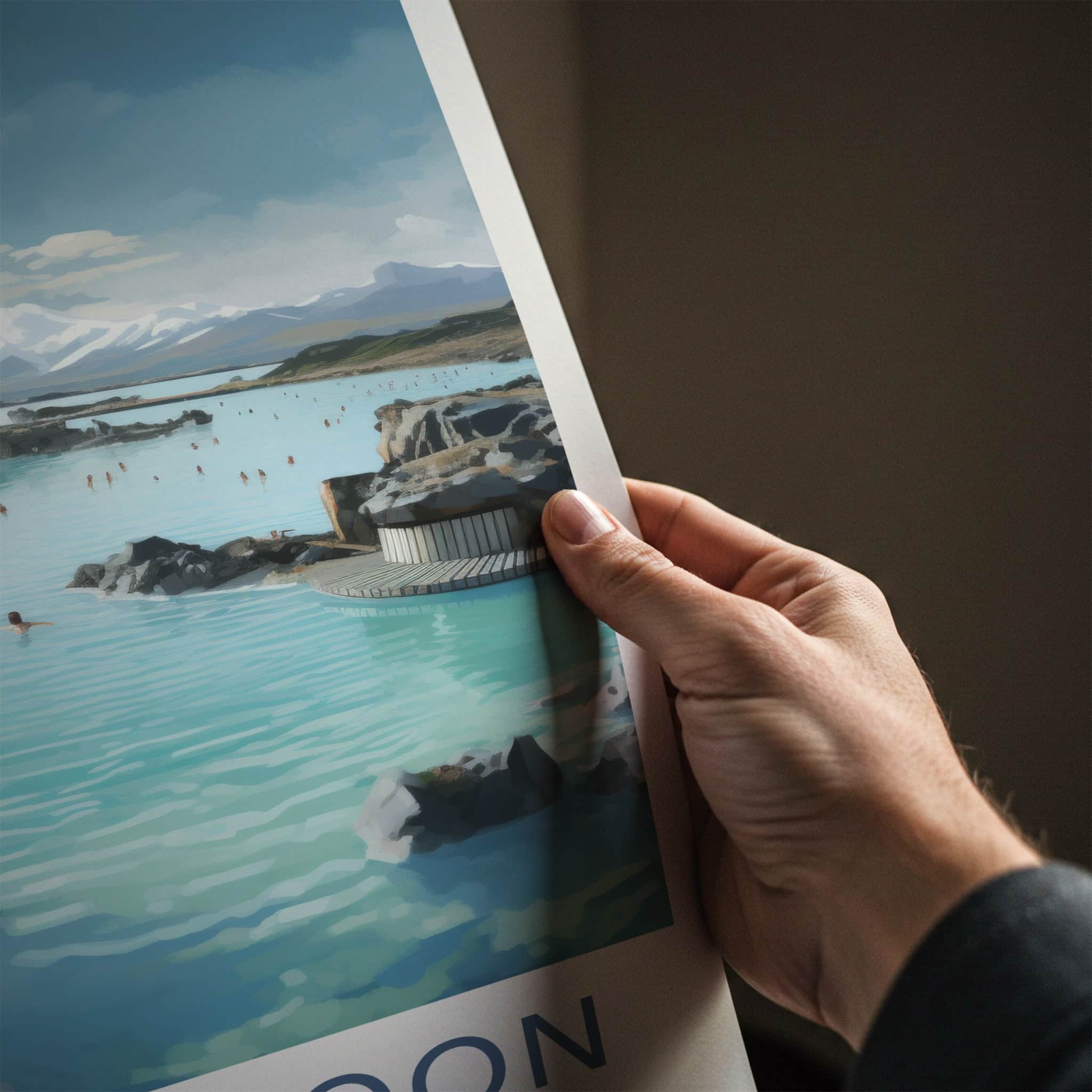 Blue Lagoon Poster - Iceland Travel Art - Bathing Geothermal Pool Home Decor