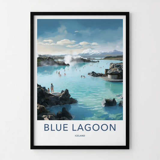 Blue Lagoon Poster - Iceland Travel Art - Bathing Geothermal Pool Home Decor