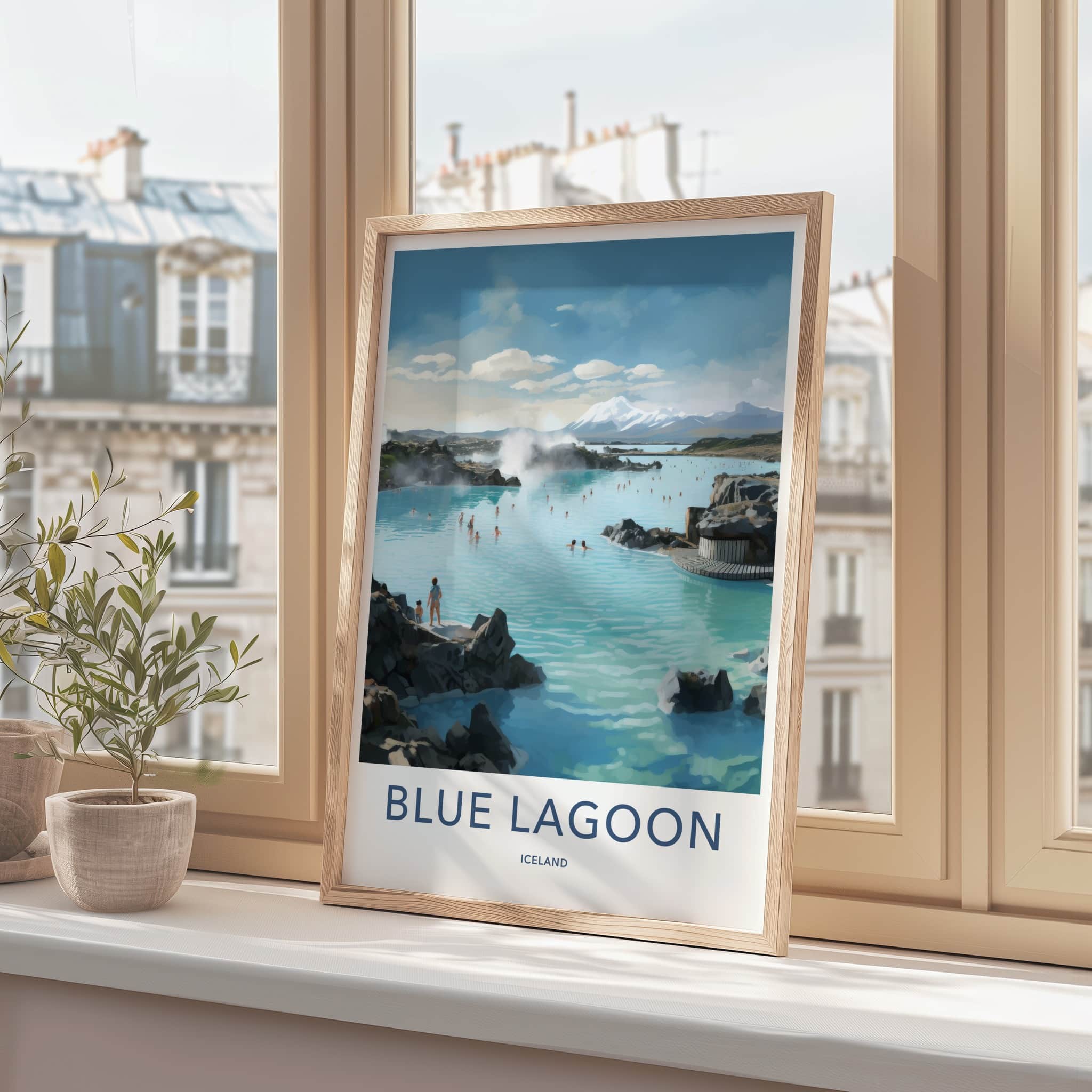 Blue Lagoon Poster - Iceland Travel Art - Bathing Geothermal Pool Home Decor