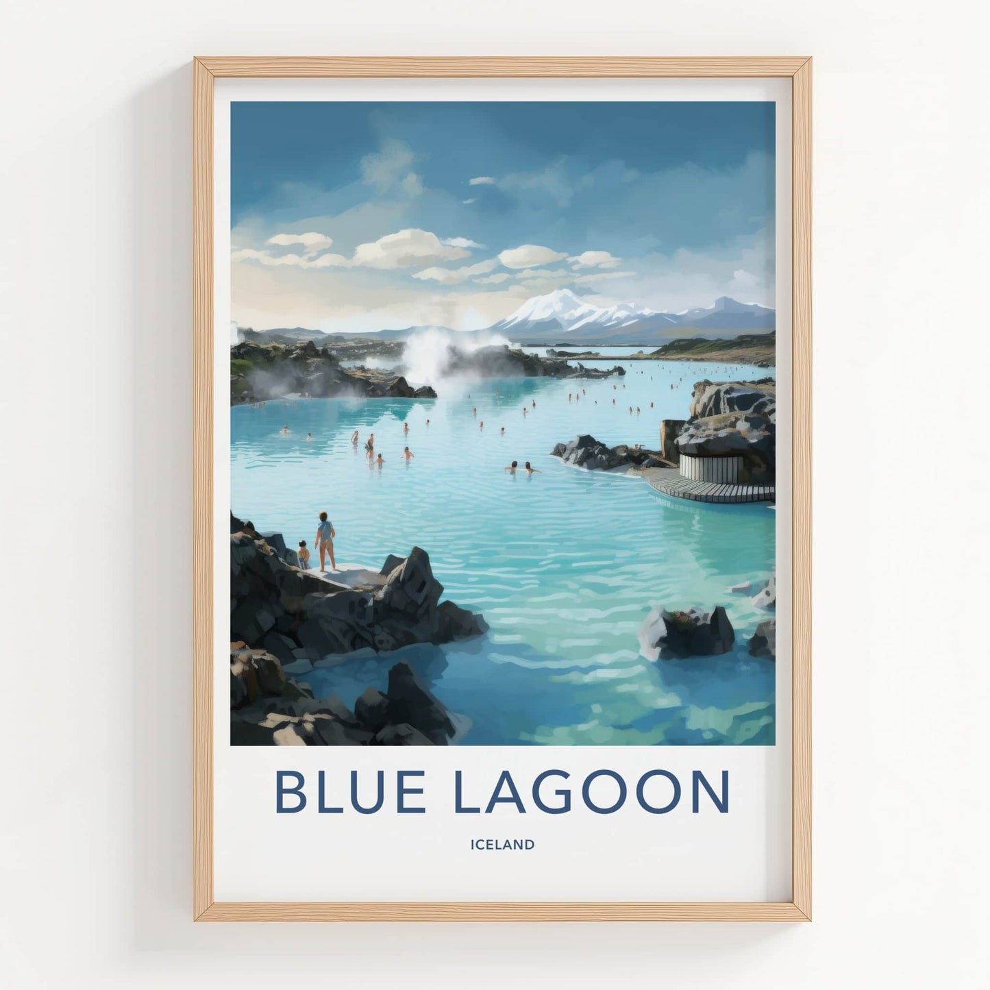 Blue Lagoon Poster - Iceland Travel Art - Bathing Geothermal Pool Home Decor