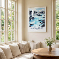 Blue Lagoon Poster - Iceland Travel Art - Steaming Hot Lagoon Home Decor