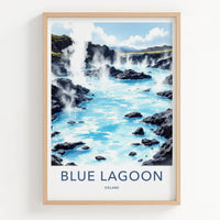 Blue Lagoon Poster - Iceland Travel Art - Steaming Hot Lagoon Home Decor