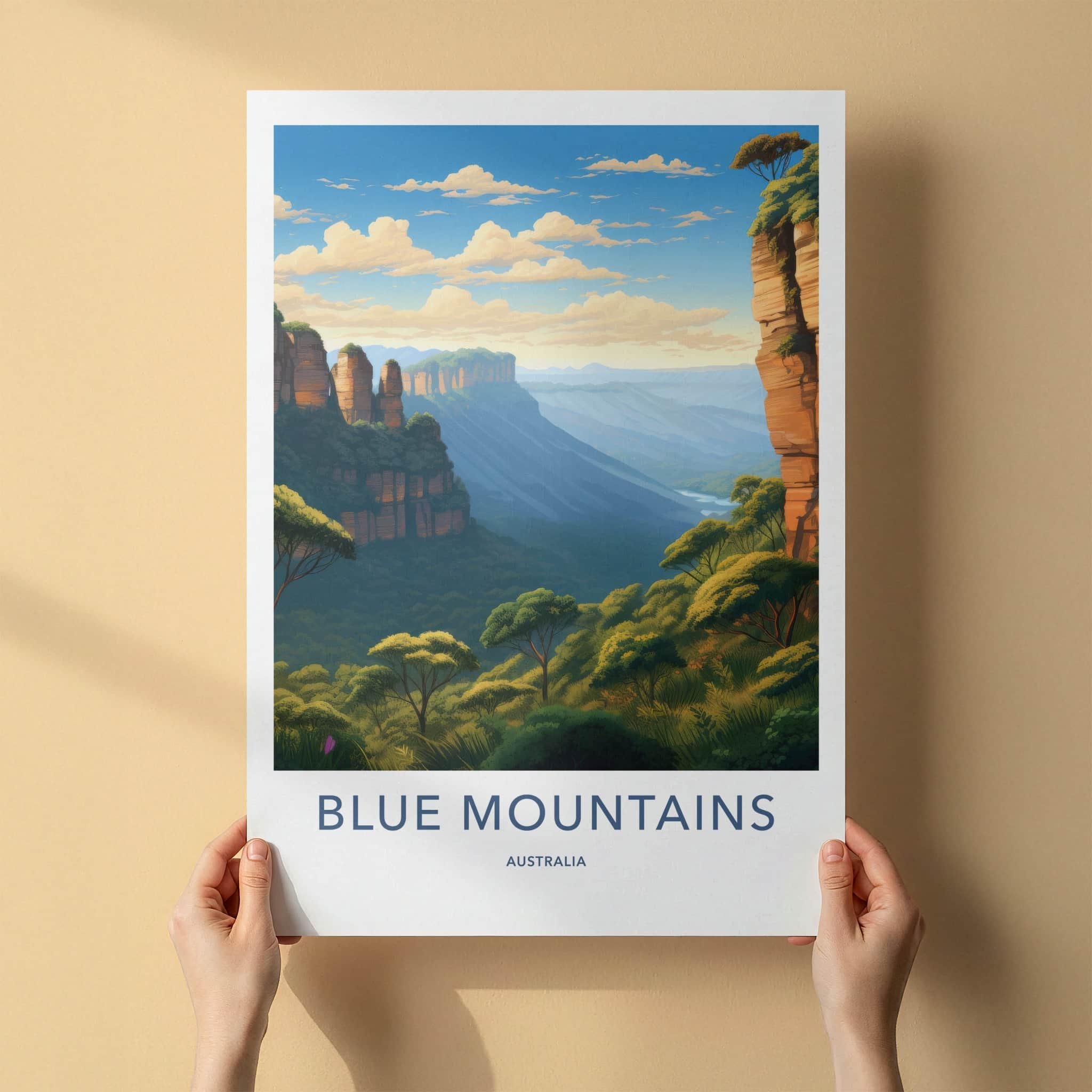 Blue Mountains Poster - Australia Wall Art - Vast Canyon View Home Decor