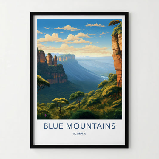 Blue Mountains Poster - Australia Wall Art - Vast Canyon View Home Decor