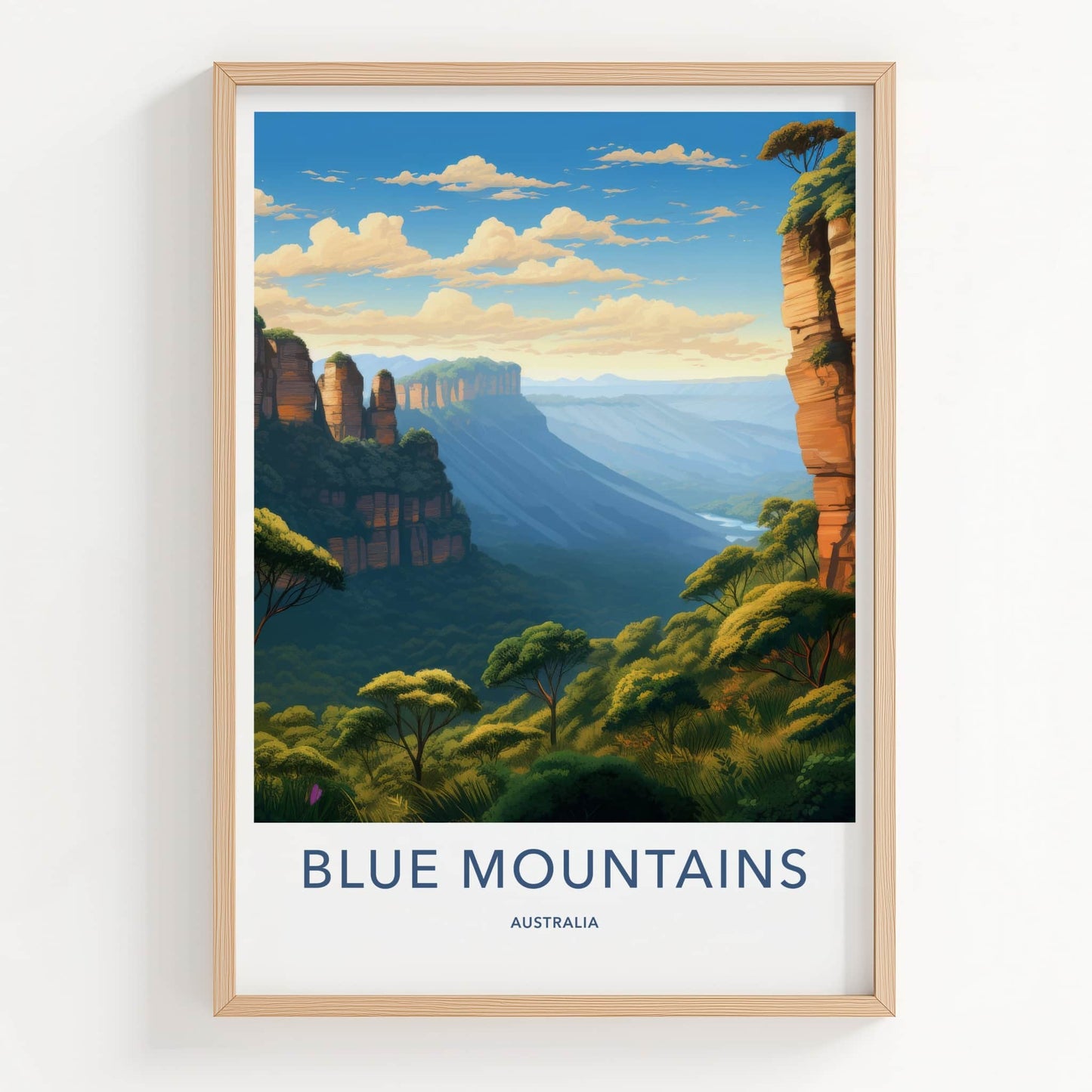 Blue Mountains Poster - Australia Wall Art - Vast Canyon View Home Decor