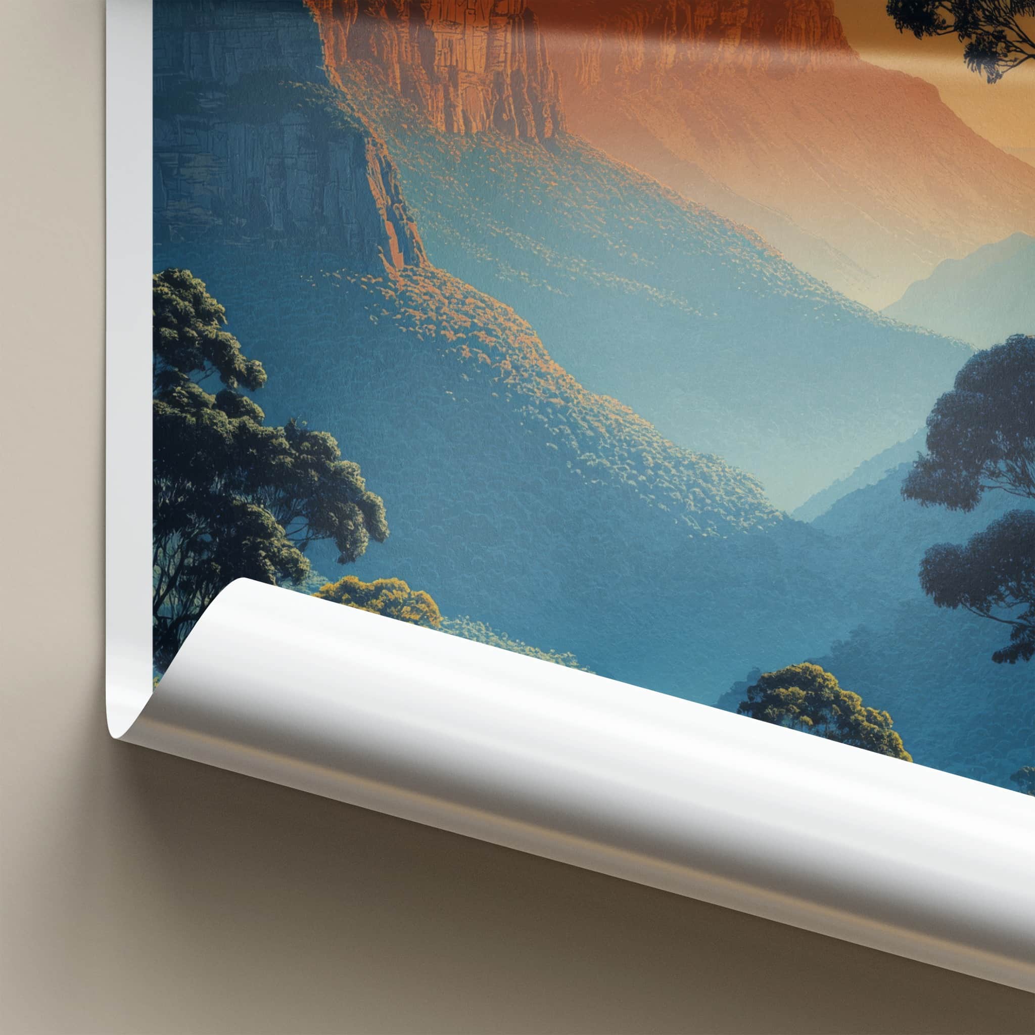 Blue Mountains Poster - New South Wales Layered Peaks Home Decor