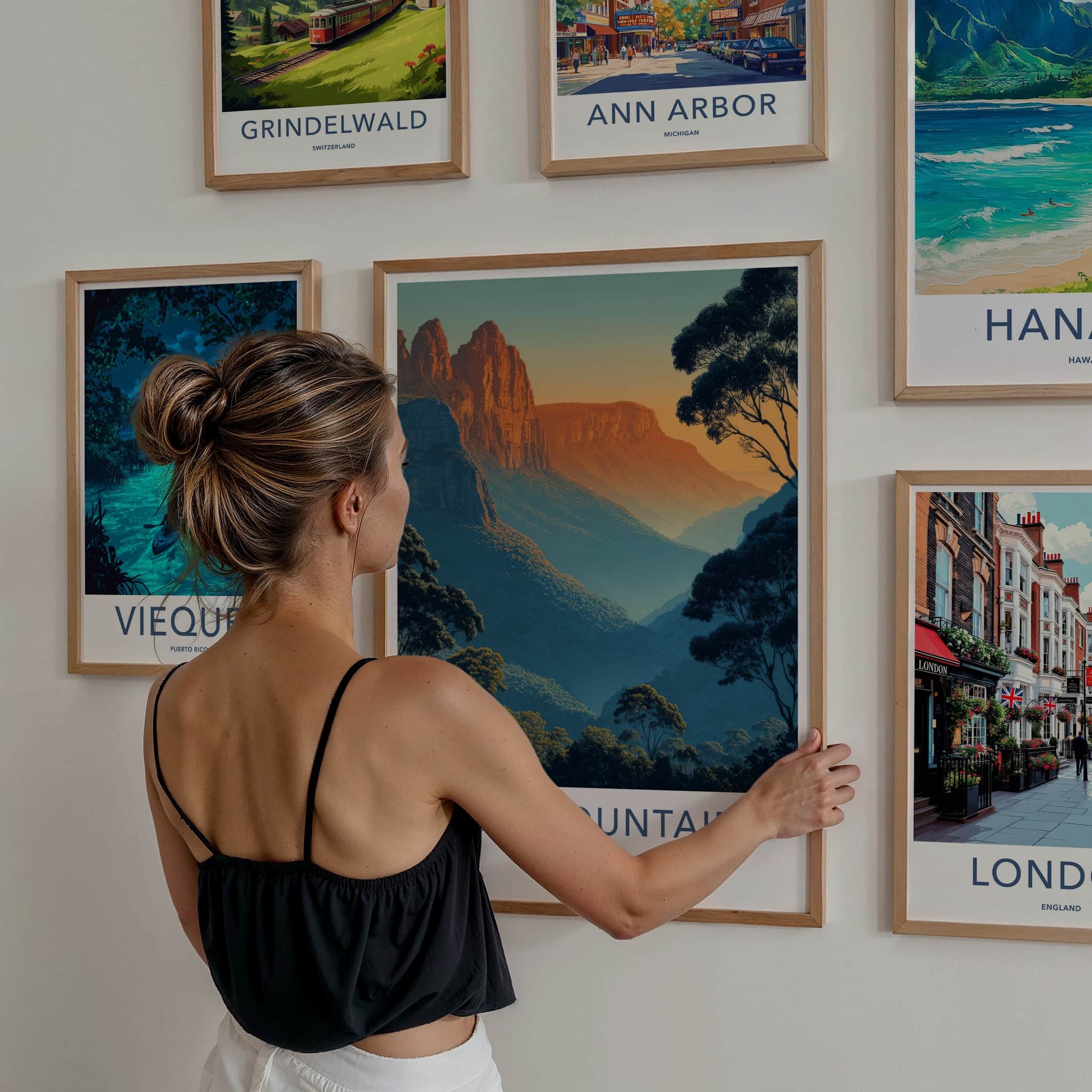 Blue Mountains Poster - New South Wales Layered Peaks Home Decor