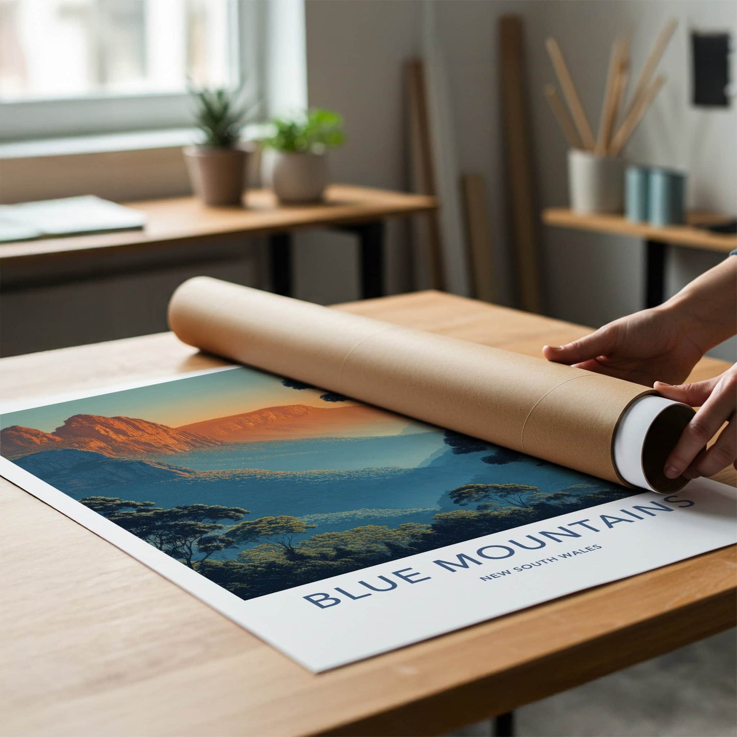 Blue Mountains Poster - New South Wales Layered Peaks Home Decor