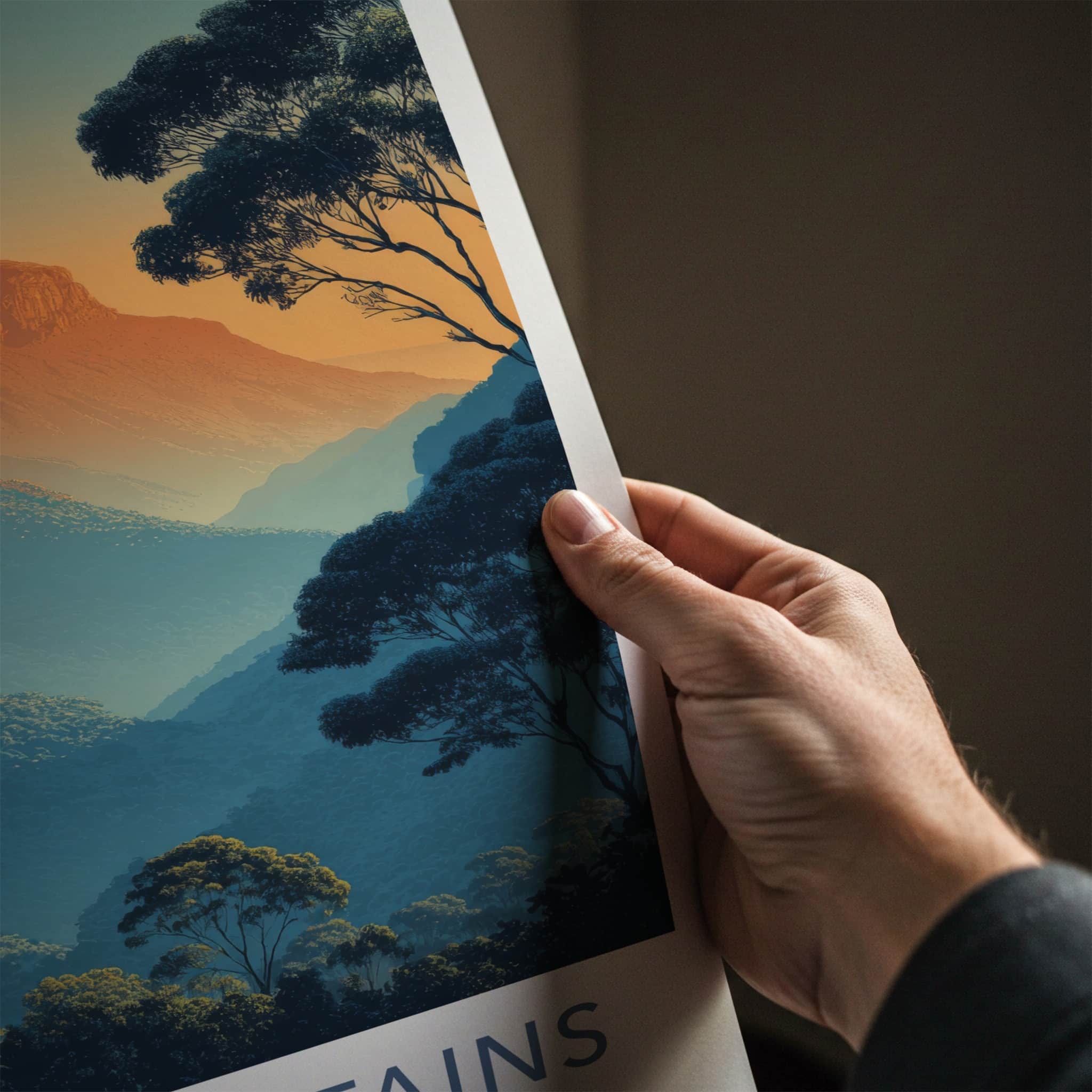 Blue Mountains Poster - New South Wales Layered Peaks Home Decor
