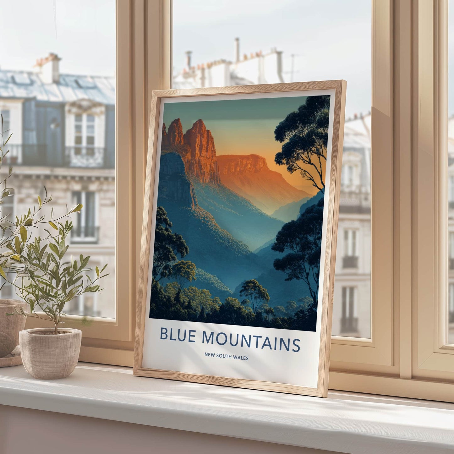 Blue Mountains Poster - New South Wales Layered Peaks Home Decor