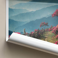 Blue Ridge Poster - North Carolina Wall Art - Mountain Flowers Pathway Home Decor