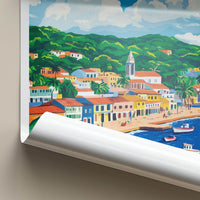 Bluefields Poster - Nicaragua Travel Art - Colorful Port Town Home Decor
