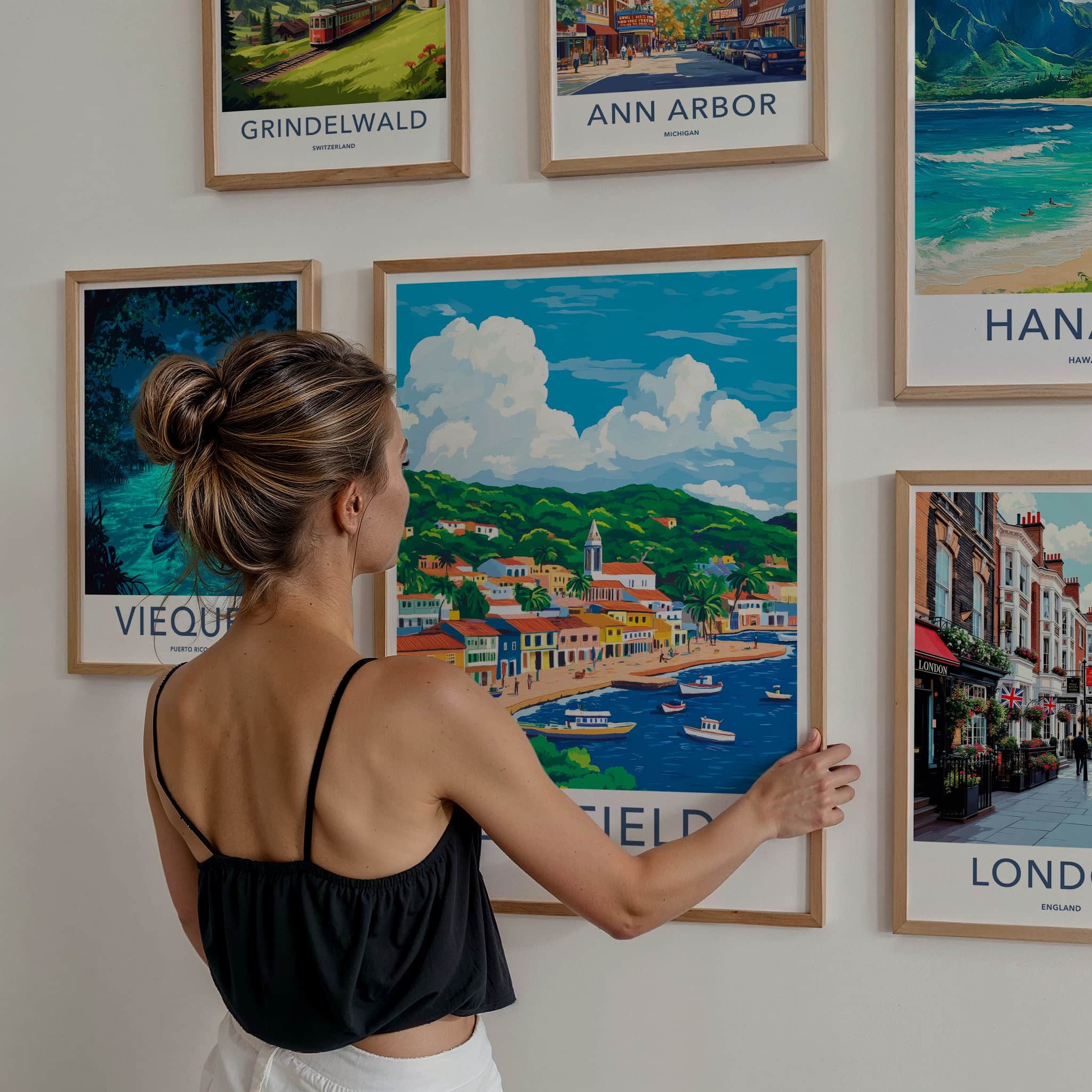 Bluefields Poster - Nicaragua Travel Art - Colorful Port Town Home Decor