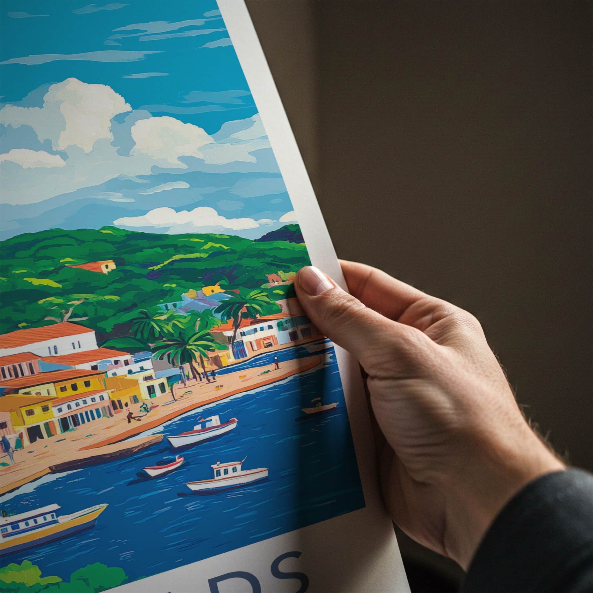 Bluefields Poster - Nicaragua Travel Art - Colorful Port Town Home Decor