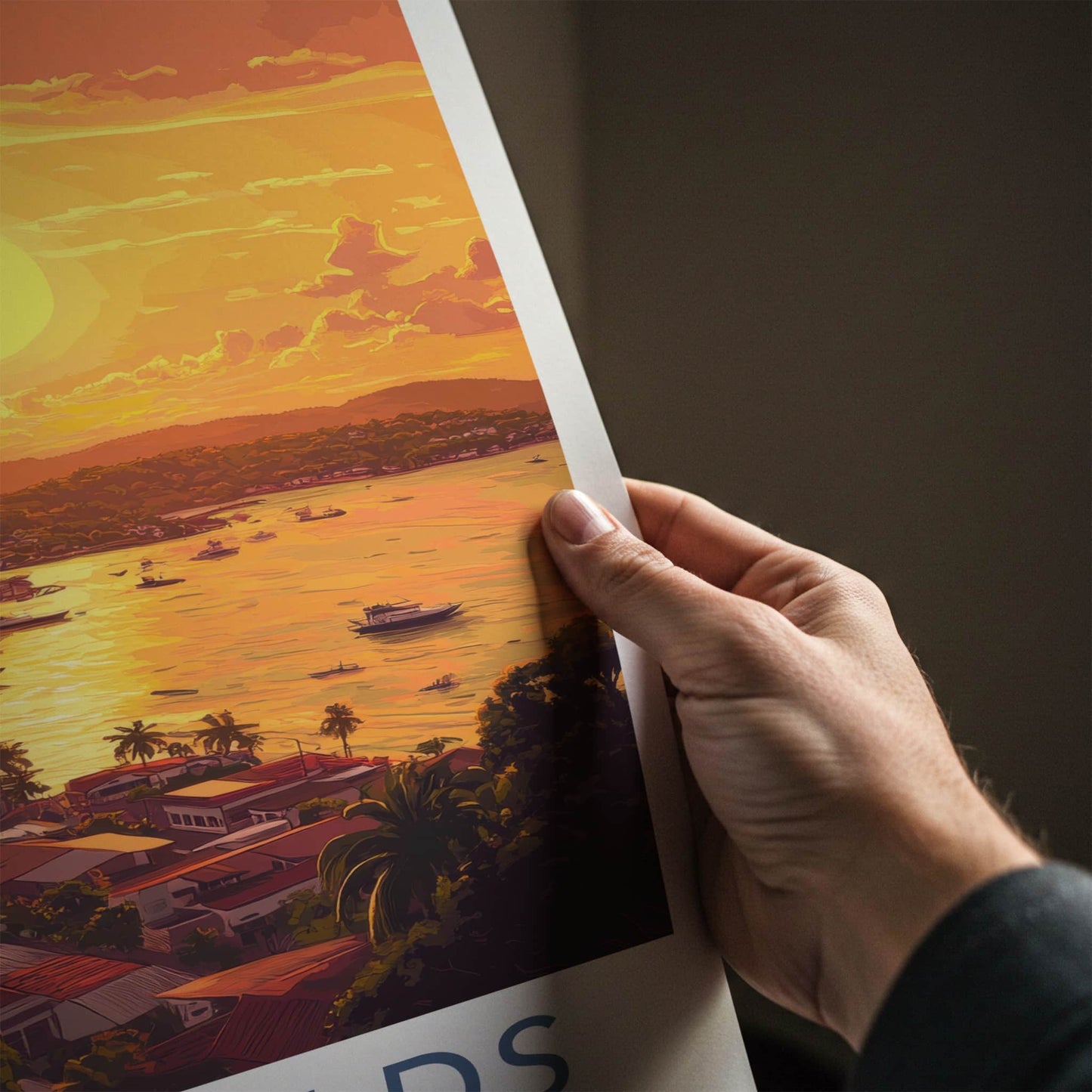 Bluefields Poster - Nicaragua Travel Art - Vibrant Sunset Harbor Home Decor