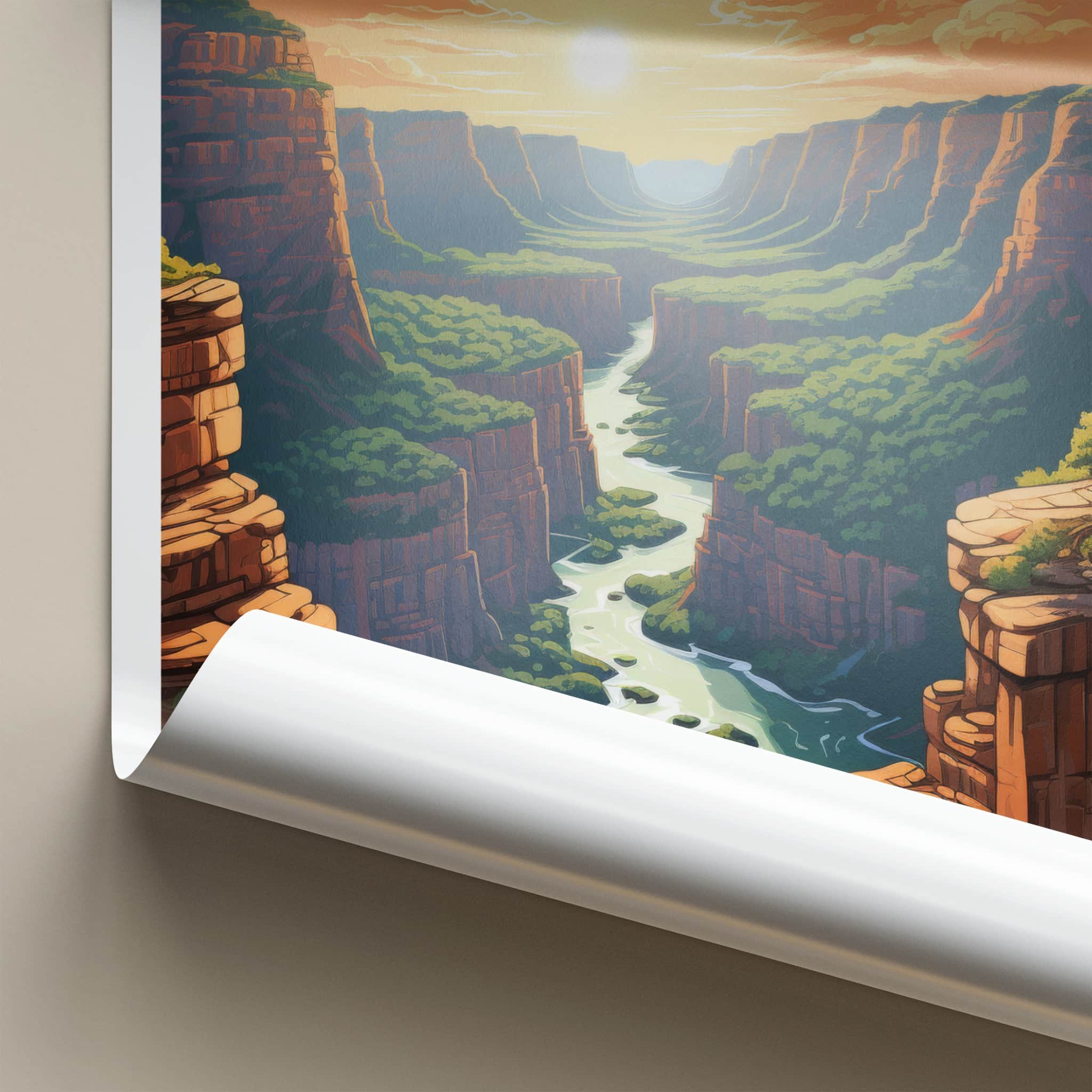 Blyde River Poster - South Africa Travel Art - Canyon River Sunset Wall Decor