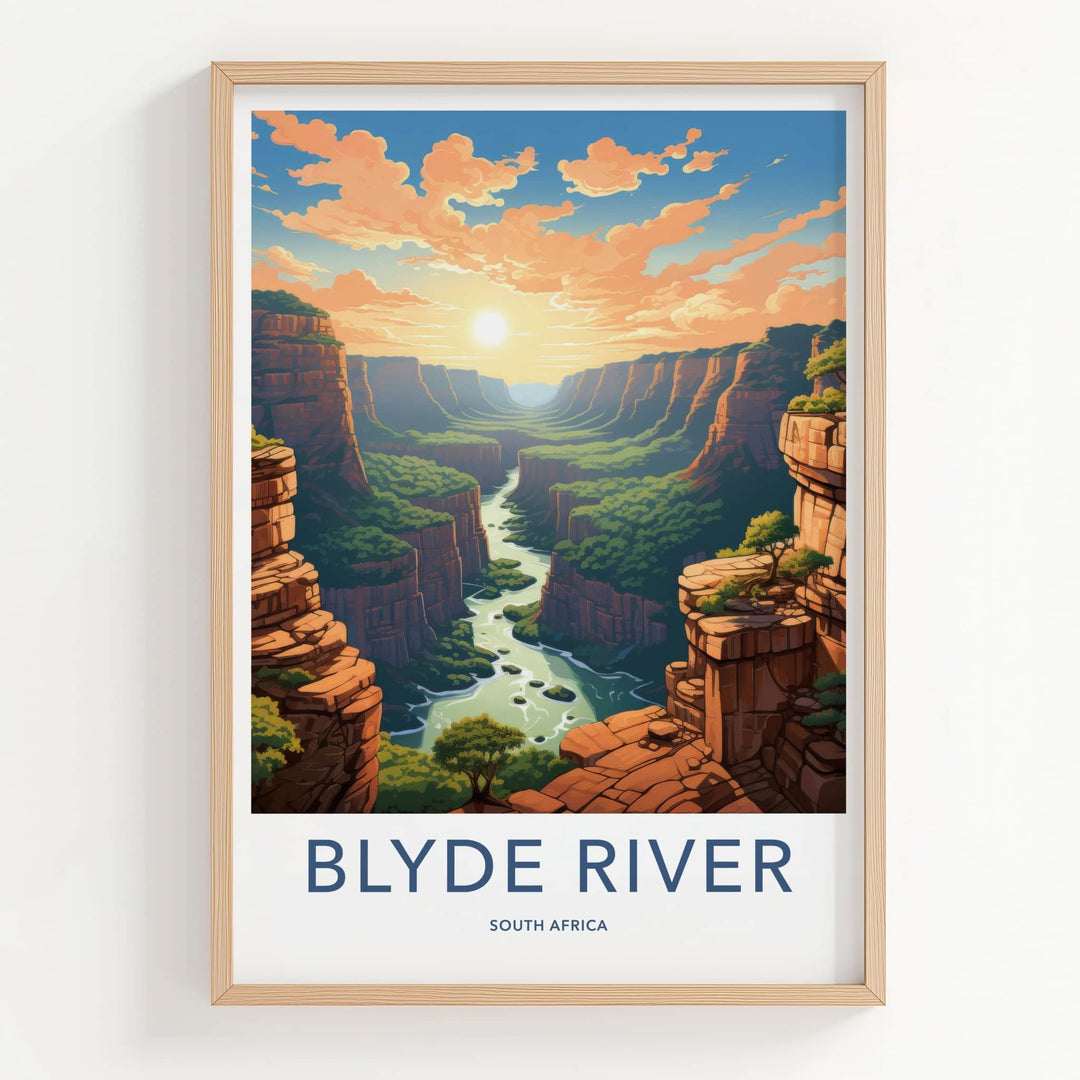 Blyde River Poster - South Africa Travel Art - Canyon River Sunset Wall Decor