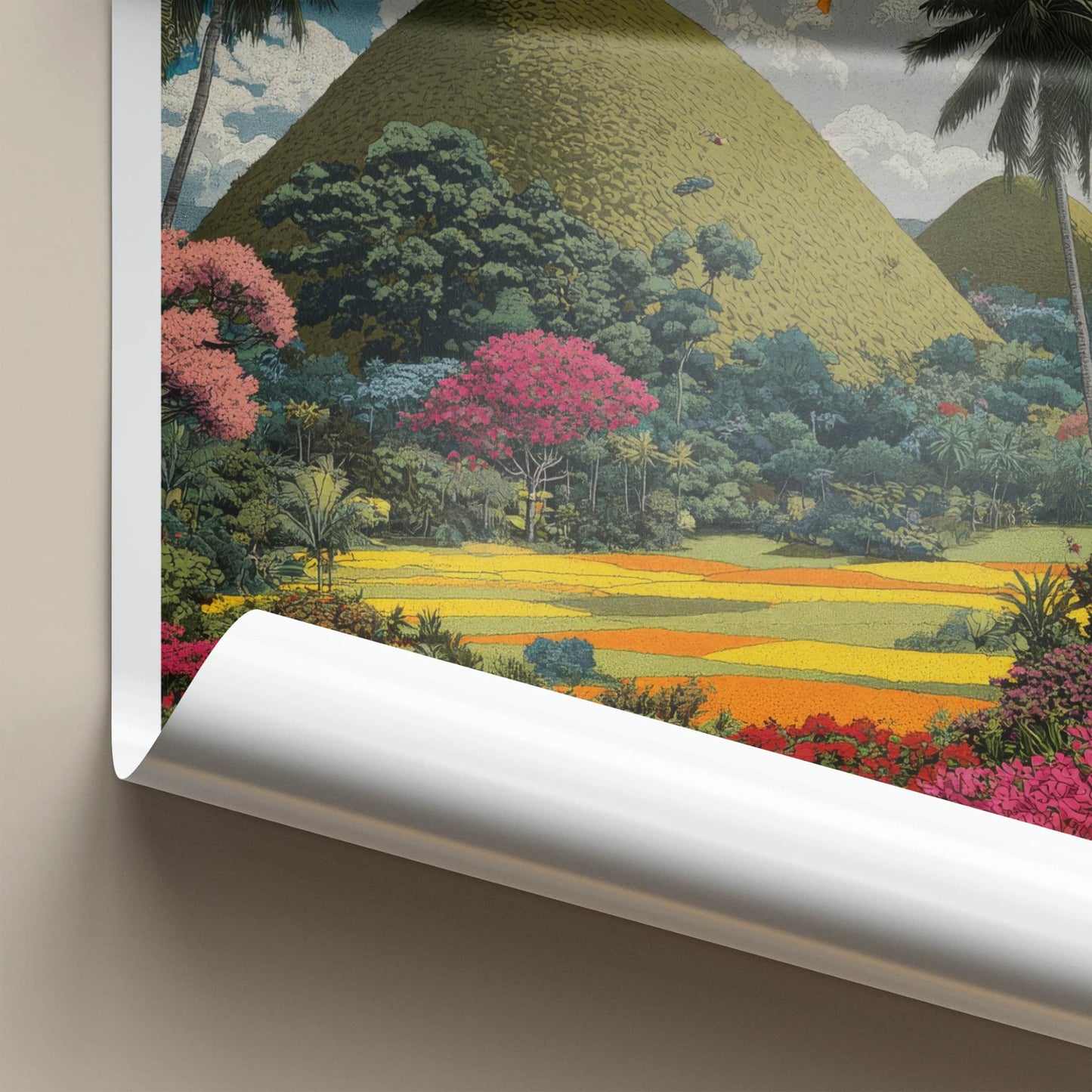 Bohol Poster - Philippines Art Print - Chocolate Hills Landscape Lounge Decor