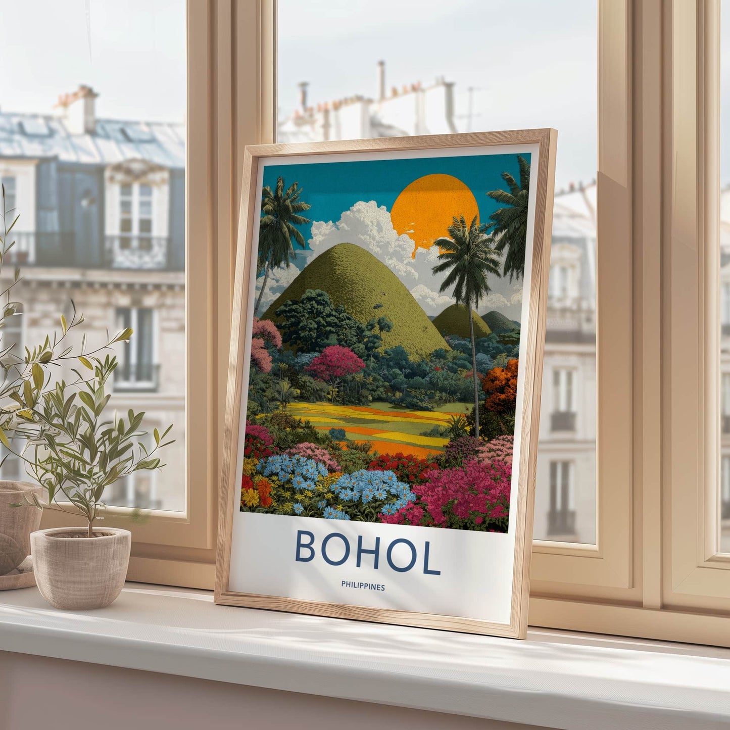 Bohol Poster - Philippines Art Print - Chocolate Hills Landscape Lounge Decor