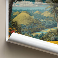 Bohol Poster - Philippines Travel Art - Chocolate Hills Landscape Wall Decor
