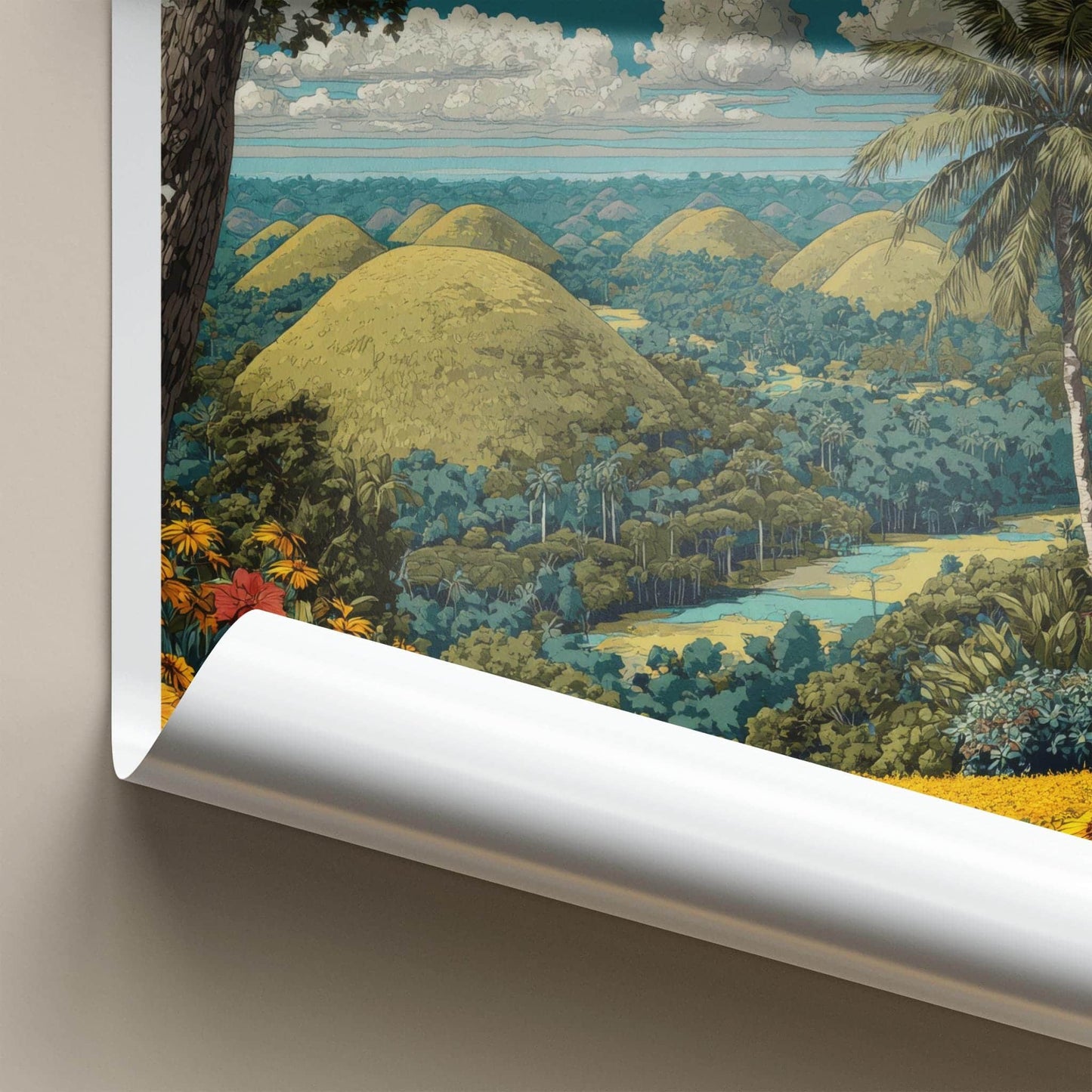 Bohol Poster - Philippines Travel Art - Chocolate Hills Landscape Wall Decor
